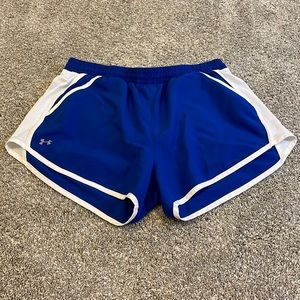 Royal and White Under Armour Athletic Shorts